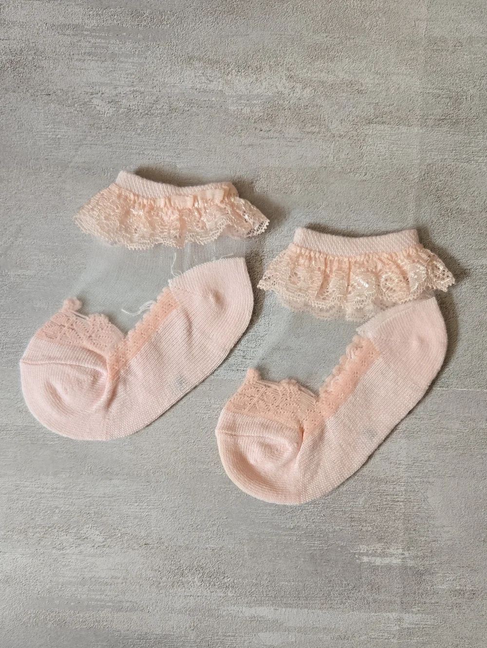 Baby Girl Pink Lace Ankle Socks Wedding   Frilly Coquette Style Accessory 0-12M